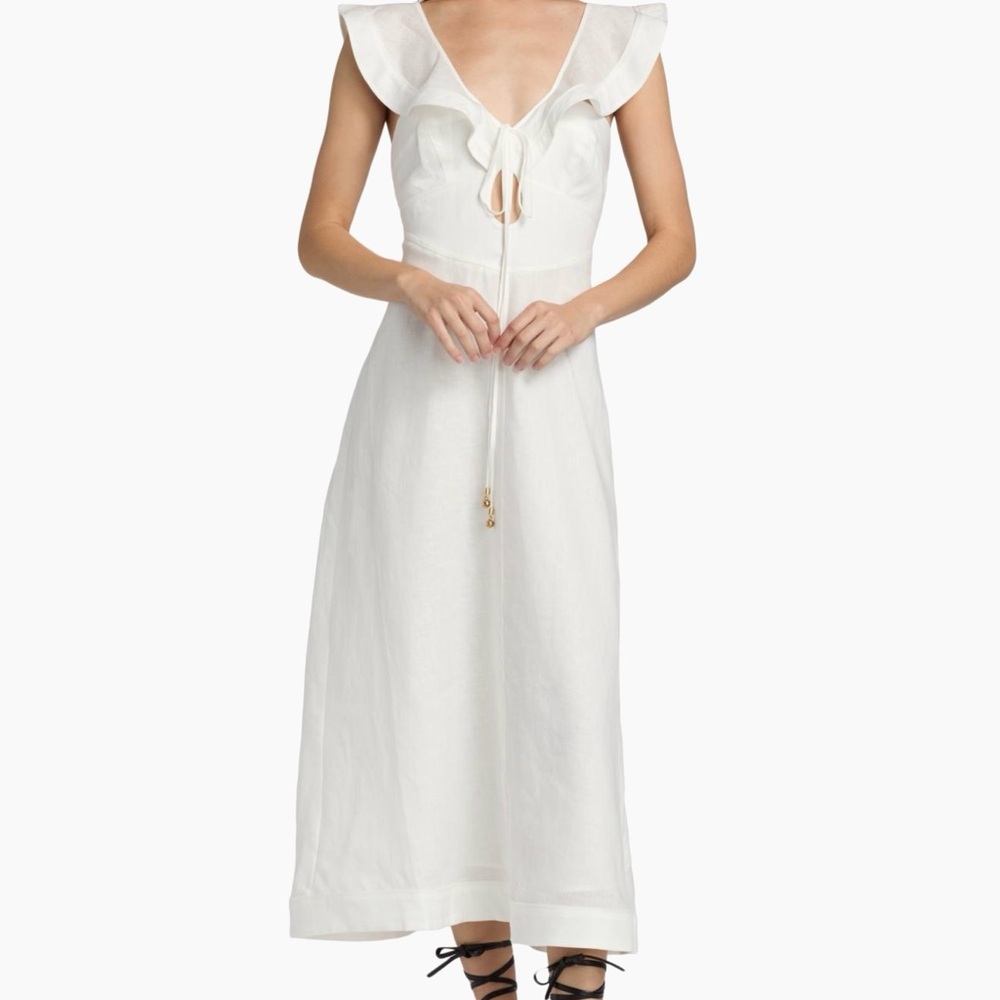 Zimmermann Women's Rhiannon Flutter Midi-Dress -NWT - Picture 2 of 7